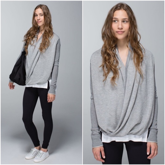 🏷️ SOLD • 𝅺LULULEMON • Iconic Wrap Sweater in Heathered Medium Grey • 6 - Picture 2 of 16